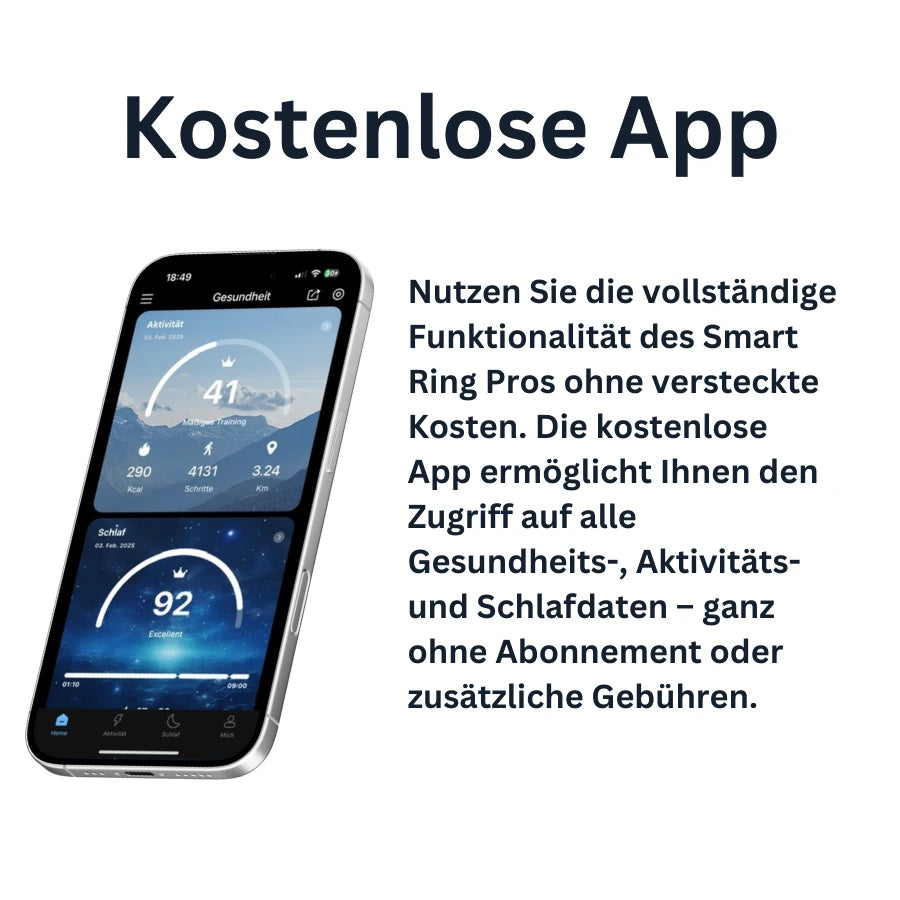 Kostenlose App des Lunaring Smart Ring Pro
